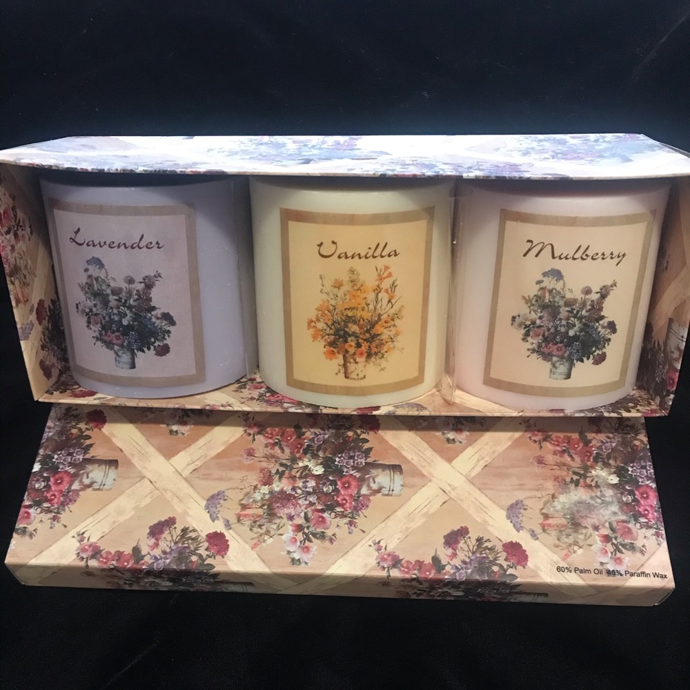 New Scented candles Lavender, Vanilla, Mulberry